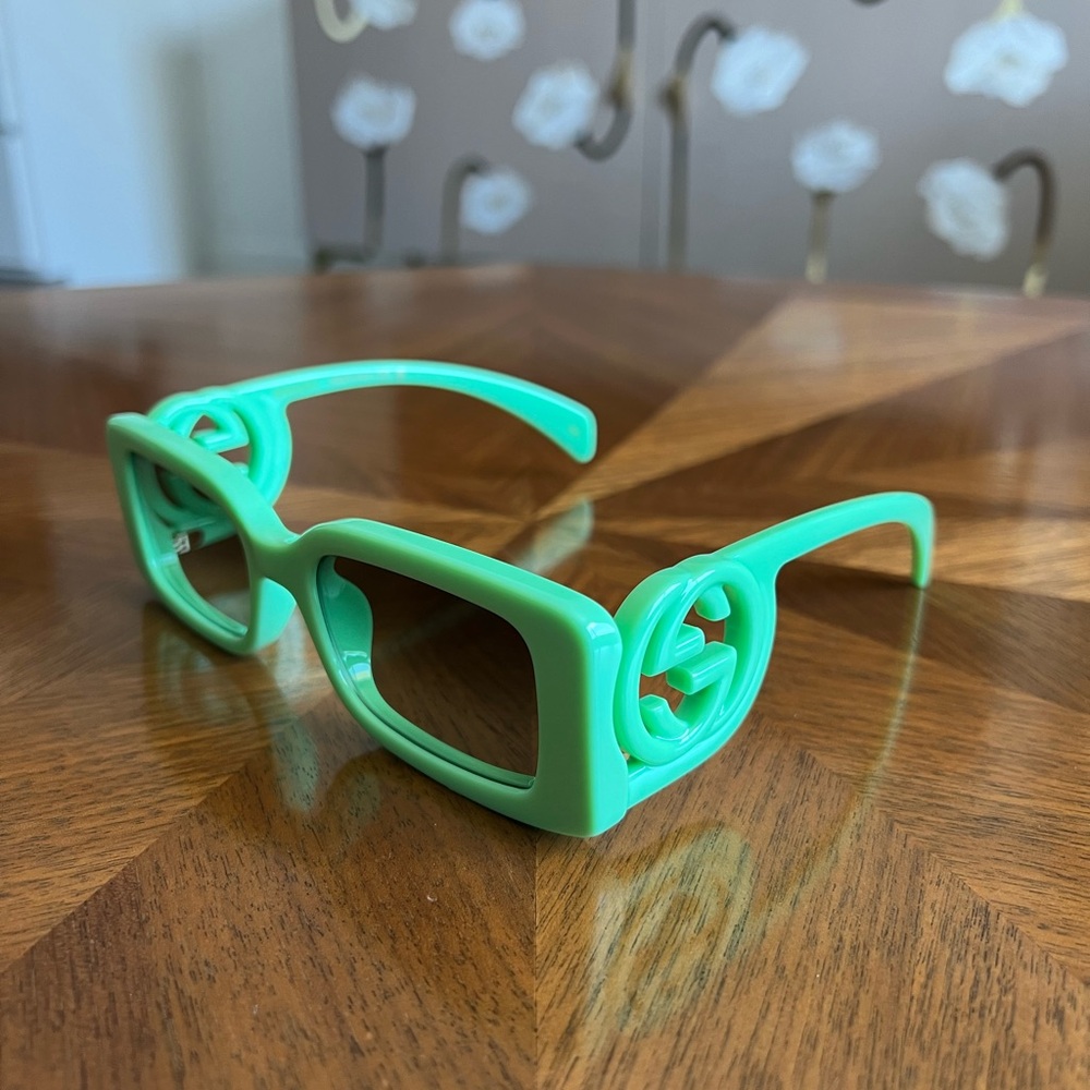 Gucci Sunglasses Chaise Lounge Rectangle-Frame in Mint